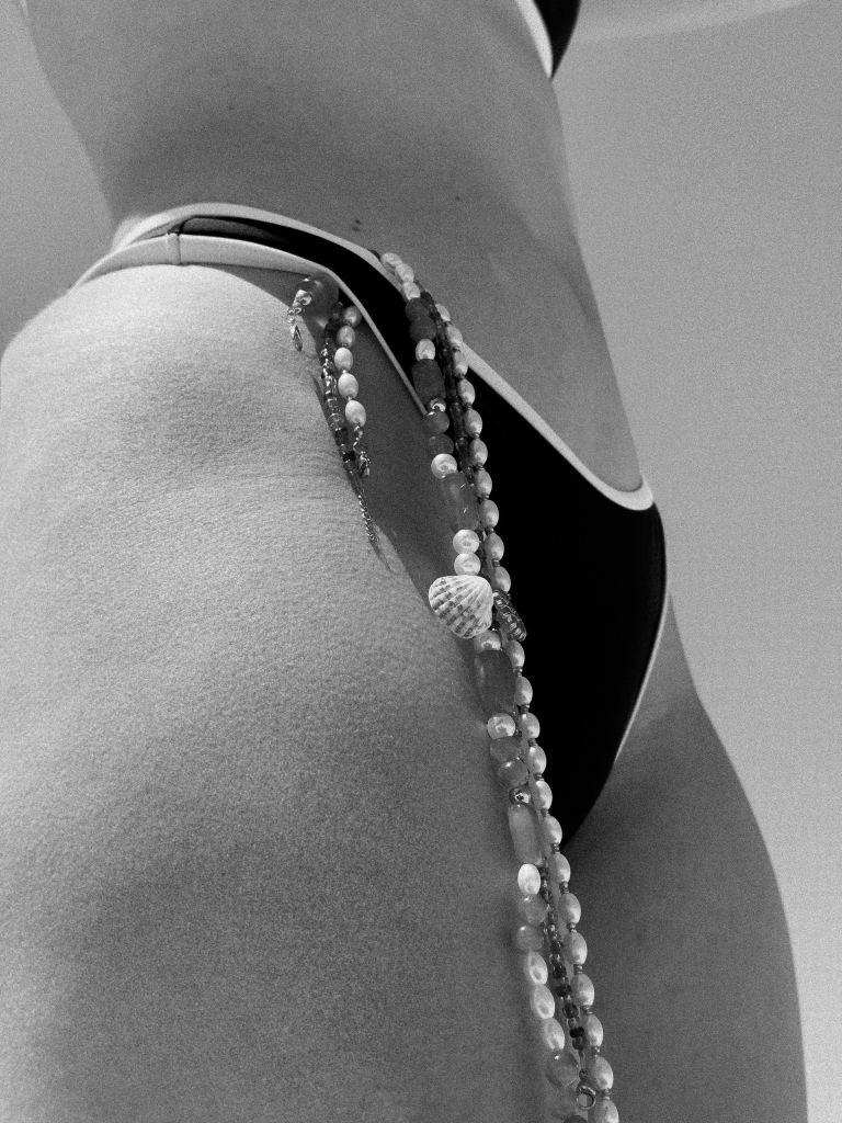 Jewelry detail on shoulder